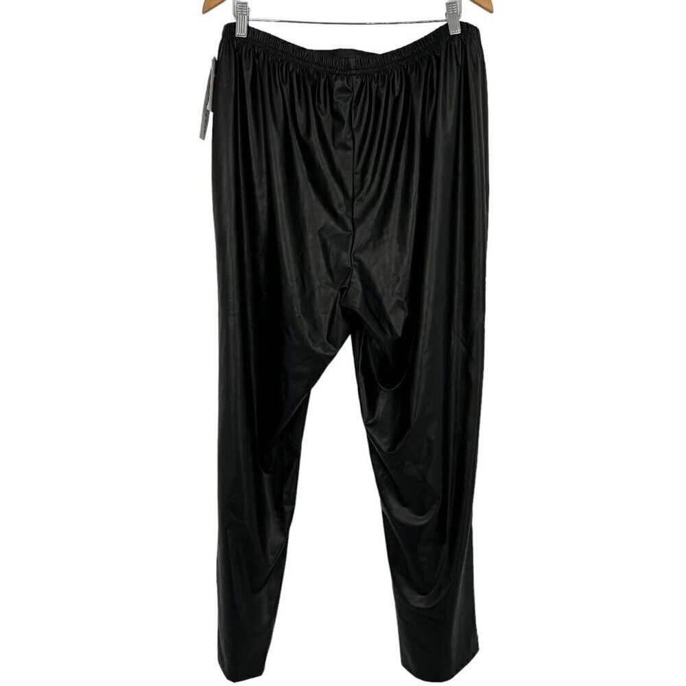 NWT Caroline Rose Skinny Pants Plus Size 2X Black Faux Leather Pull On Casual - Picture 4 of 11
